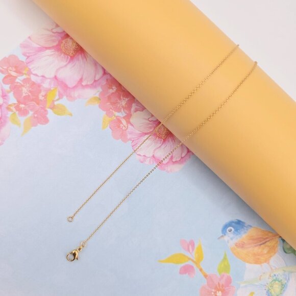 Simple Rose Gold Cable Chain Necklace, 24 Inch, Gold Plated Brass, XPNL0109 - Picture 8 of 12